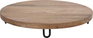 Mango Holz Serviertablett 30cm Rund Massiv 4 Füße Rund Servierbrett Schneidebrett