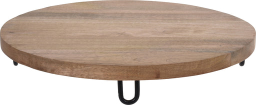 Mango Holz Serviertablett 30cm Rund Massiv 4 Füße Rund Servierbrett Schneidebrett