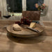 Mango Holz Serviertablett 30cm Rund Massiv 4 Füße Rund Servierbrett Schneidebrett