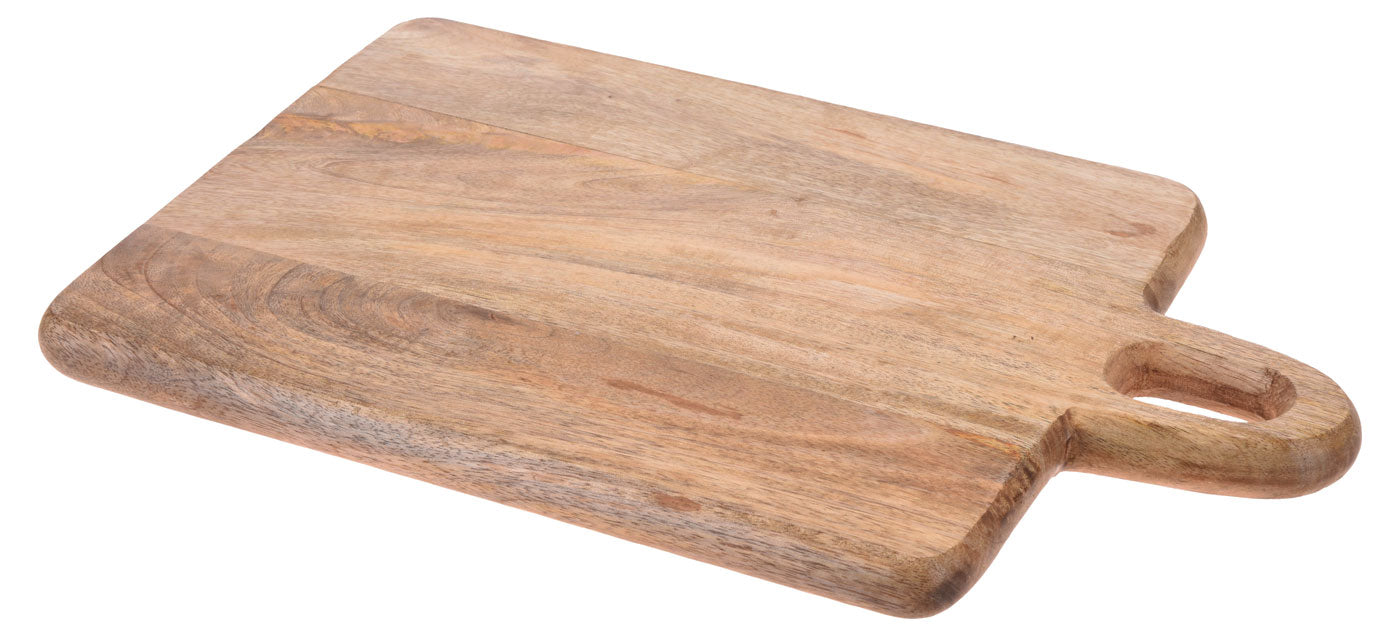 Mango Holz Schneidebrett mit Griff 32cm Vesperbrett Tranchierbrett Massiv
