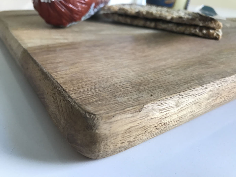 Mango Holz Schneidebrett mit Griff 38cm Vesperbrett Tranchierbrett Massiv