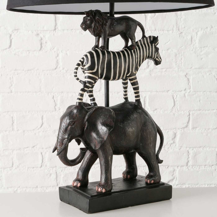 Exklusive Tischlampe Safari Elefant Löwe Zebra E27 Tischleuchte Nachttischlampe