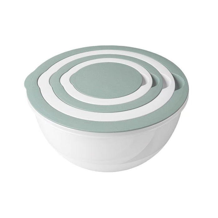 5-fach Rührschüssel Set 0,4-4,4L Rund stapelbar mit Deckel Küche Salatschüssel