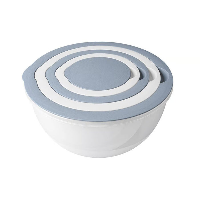 5-fach Rührschüssel Set 0,4-4,4L Rund stapelbar mit Deckel Küche Salatschüssel