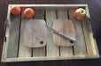 KI-generiertes Bild,XXL Mango Serviertablett 56x39cm B-Ware Holz-Tablett Dekotablett Griff Henkel Shabby