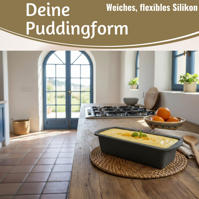 KI-generiertes Bild,2x Silikon Königskuchenform 25cm Backform Kuchenform Kastenform Brotbackform