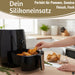KI-generiertes Bild,Silikonform Rund 20cm Backform 2´er Set Einsatz für Airfryer Heißluftfritteuse Zubehör