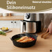 KI-generiertes Bild,Silikonform Rund 20cm Backform 2´er Set Einsatz für Airfryer Heißluftfritteuse Zubehör