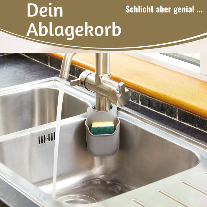 Silikon Schwammhalter 2´er Set Wasserhahn Halterung für Küchenspüle Waschbecken