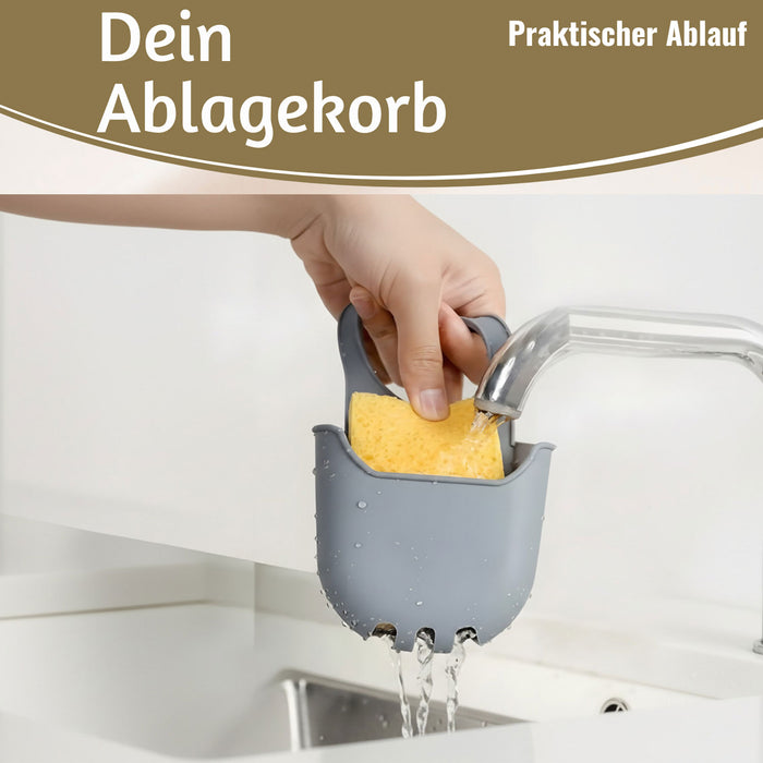 Silikon Schwammhalter 2´er Set Wasserhahn Halterung für Küchenspüle Waschbecken
