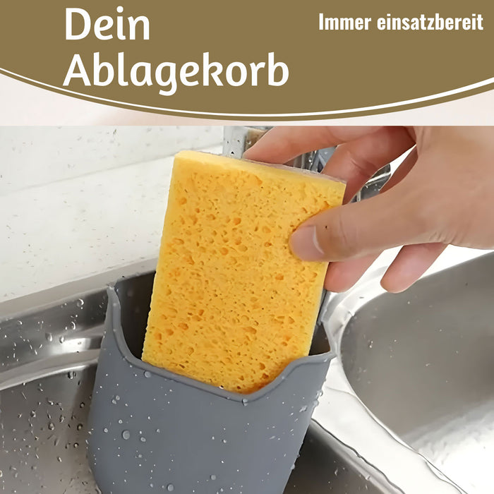 Silikon Schwammhalter 2´er Set Wasserhahn Halterung für Küchenspüle Waschbecken