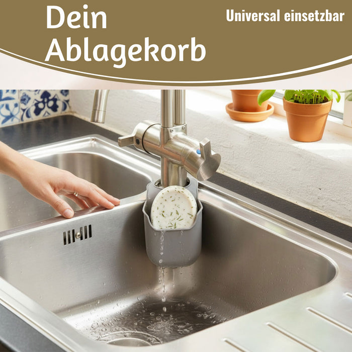 Silikon Schwammhalter 2´er Set Wasserhahn Halterung für Küchenspüle Waschbecken
