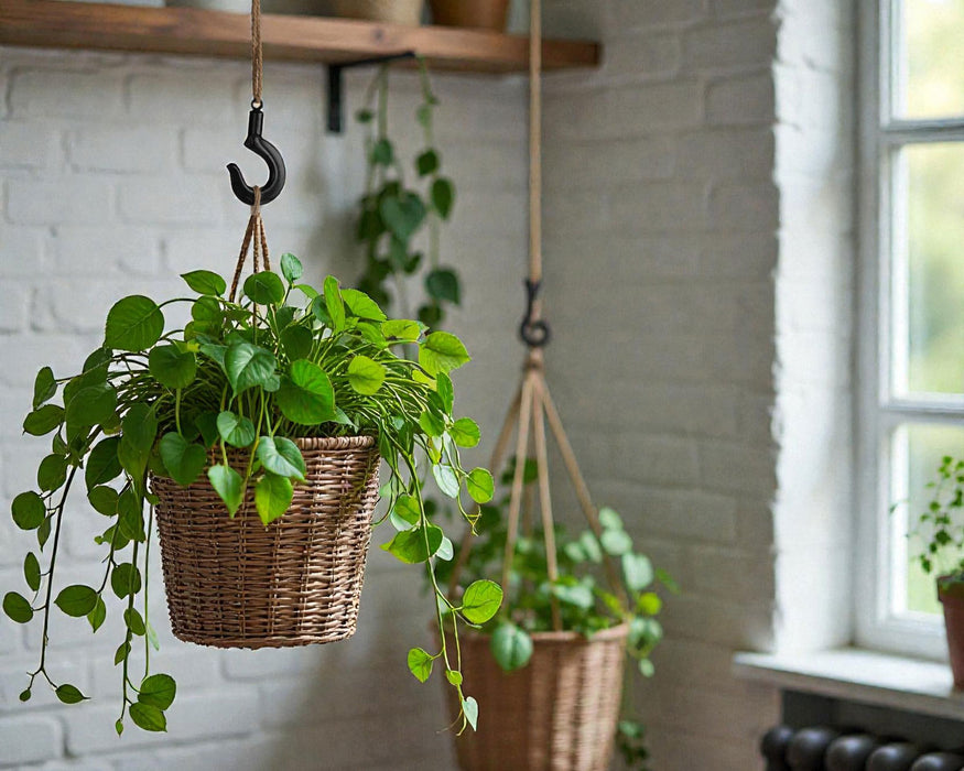 Loft Deckenhaken Gusseisen 10x6cm Sisal Kordel 100cm für Blumentöpfe Blumenampel