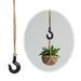 Loft Deckenhaken Gusseisen 16x10cm Sisal Kordel 100cm für Blumentöpfe Blumenampel