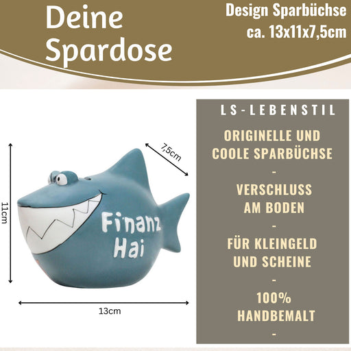 Keramik Sparschwein Spruch Hai-Raten Hochzeit Weiß Gold Spardose Sparbüchse