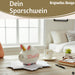 KI-generiertes Bild,Keramik Sparschwein Spruch Schweinhorn Weiß Rosa Gold Spardose Sparbüchse
