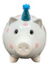 KI-generiertes Bild,Keramik Sparschwein Blau Schwein 14x11cm Happy Birthday mit Partyhut Spardose