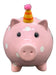KI-generiertes Bild,Keramik Sparschwein Rosa Schwein 14x11cm Happy Birthday mit Partyhut Spardose