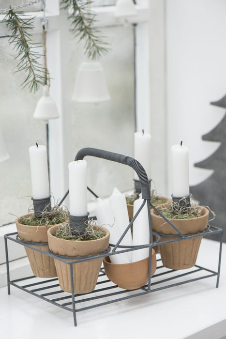 KI-generiertes Bild,IB Laursen Metall Stabkerzenhalter Shabby Grau 8cm Spieß Kerzenständer Kerzenstecker