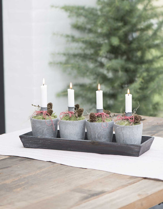 KI-generiertes Bild,IB Laursen Metall Stabkerzenhalter Shabby Grau 8cm Spieß Kerzenständer Kerzenstecker