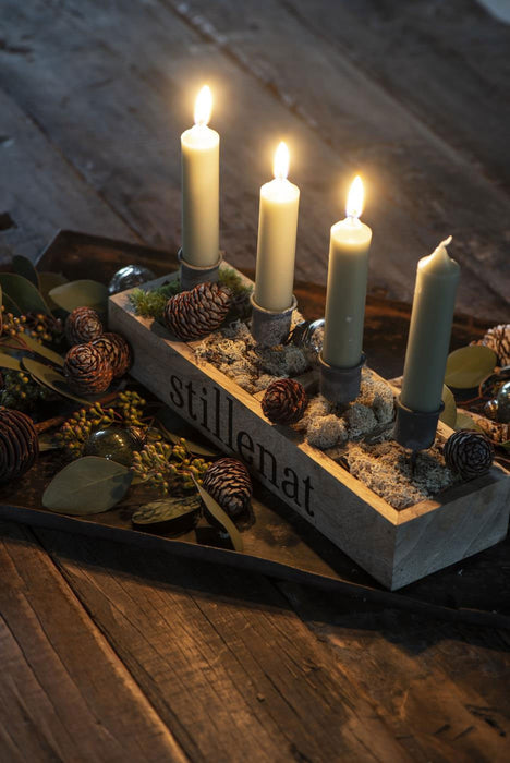 IB Laursen Metall Stabkerzenhalter Shabby Grau 8cm Spieß Kerzenständer Kerzenstecker