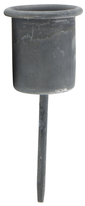 KI-generiertes Bild,IB Laursen Metall Stabkerzenhalter Shabby Grau 8cm Spieß Kerzenständer Kerzenstecker