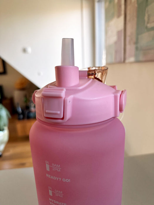 XXL Wasserflasche 2000ml Blau Sportflasche Trinkflasche Klappdeckel auslaufsicher