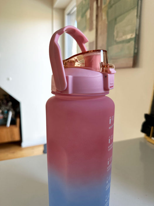 XXL Wasserflasche 2000ml Blau Sportflasche Trinkflasche Klappdeckel auslaufsicher