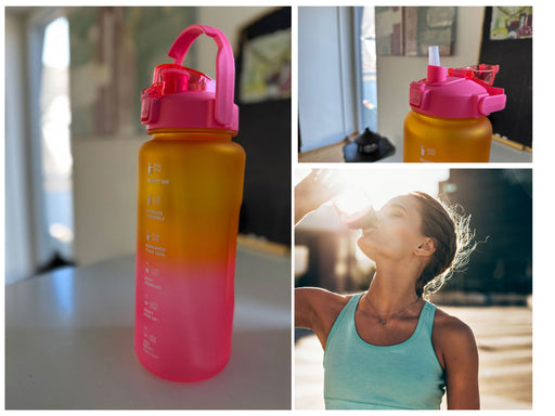 XXL Wasserflasche 2000ml Pink Sportflasche Trinkflasche Klappdeckel auslaufsicher