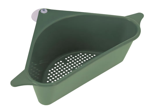 Spülbecken Organizer Dreieck Grün Abtropfsieb Schwammhalter Abflusskorb Saugnapf