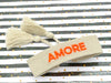 Canvas Statement Armband Amore ❤️ Beige Quasten besticktes Webarmband