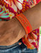 Canvas Statement Armband Amore ❤️ Neon Gold Quasten besticktes Webarmband