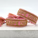 Canvas Statement Armband Carpe Diem Rose Gold Quasten besticktes Webarmband