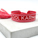 Canvas Statement Armband Cool Karma Rot Quasten besticktes Webarmband