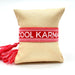 Canvas Statement Armband Cool Karma Rot Quasten besticktes Webarmband