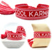 Canvas Statement Armband Cool Karma Rot Quasten besticktes Webarmband