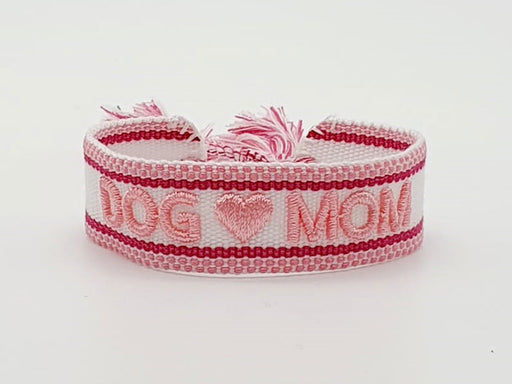 Canvas Statement Armband Dog ❤️ Mom Quasten besticktes Webarmband