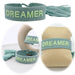 Canvas Statement Armband Dreamer Grün Salbei Quasten besticktes Webarmband