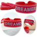 Canvas Statement Armband Dreamer Rot Grau Quasten besticktes Webarmband