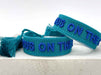 Canvas Statement Armband Focus on the Good Türkis Quasten besticktes Webarmband