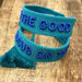 Canvas Statement Armband Focus on the Good Türkis Quasten besticktes Webarmband