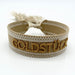 Canvas Statement Armband Goldstück Quasten besticktes Webarmband