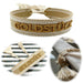 Canvas Statement Armband Goldstück Quasten besticktes Webarmband