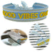 Canvas Statement Armband Good Vibes Blau Quasten besticktes Webarmband