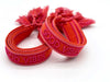 Canvas Statement Armband Good Vibes Rot Quasten besticktes Webarmband