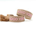 Canvas Statement Armband Good Vibes Braun / Taupe Rose Quasten besticktes Webarmband