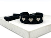 Canvas Statement Armband Herzen ❤️ Schwarz Silber Quasten besticktes Webarmband