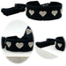 Canvas Statement Armband Herzen ❤️ Schwarz Silber Quasten besticktes Webarmband