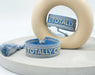 Canvas Statement Armband Totally Can Blau Silber Quasten besticktes Webarmband