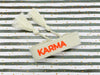 Canvas Statement Armband Karma Beige Neon Quasten besticktes Webarmband